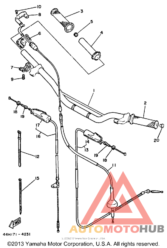 Steering handle - cable