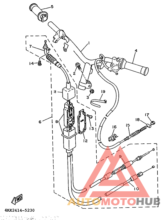 Steering handle. cable