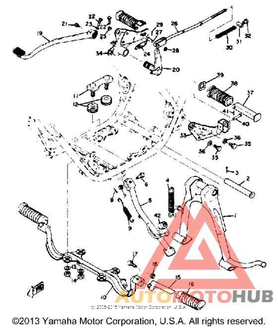 Stand footrest brake pedal