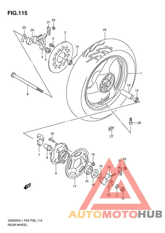 Rear wheel complete assy