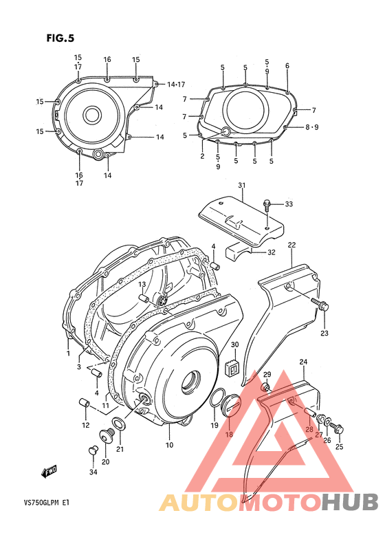 Crankcase cover ass`y  (v