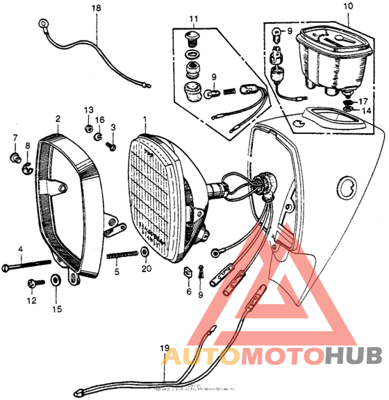 Headlight + speedometer