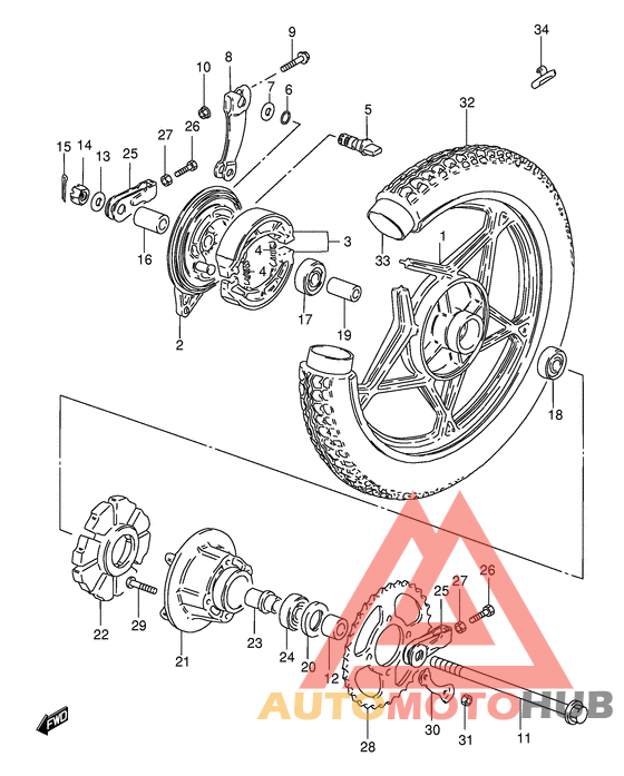 Rear wheel complete assy