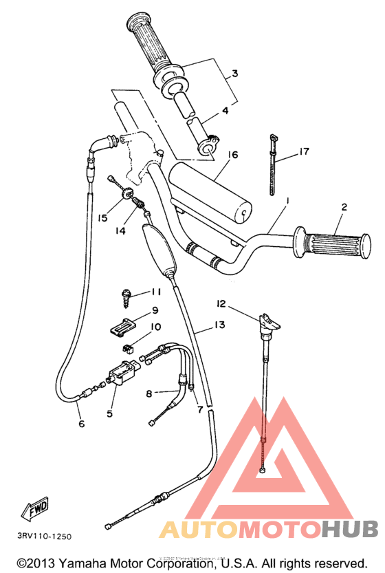 Steering handle - cable