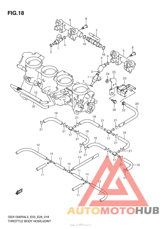 Throttle Body Hose/joint (Gsx1300Ral3 E33)