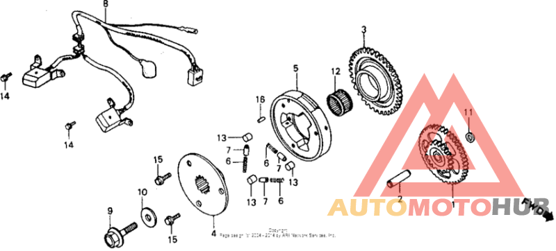 Pulse generator + starter clutch