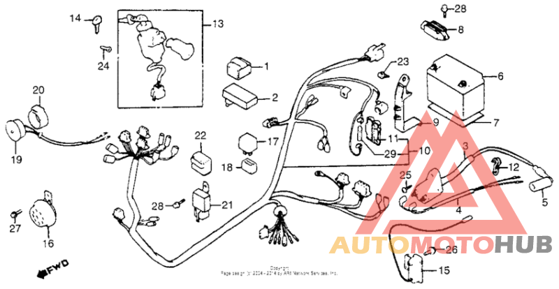 Wire harness + battery