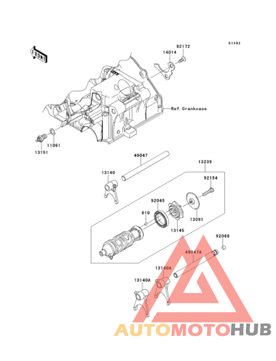Gear change drum & forks