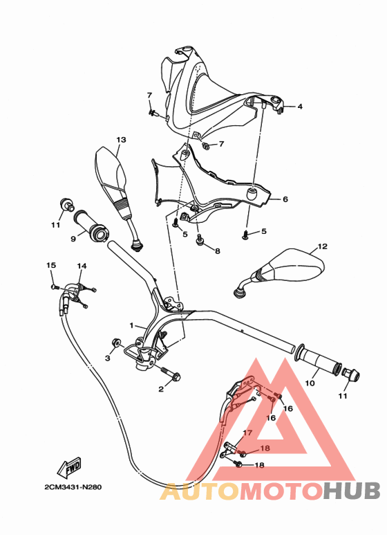 Steering handle & cable