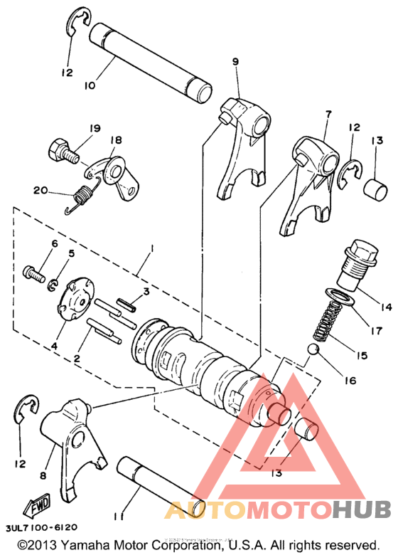Shift cam - shift fork