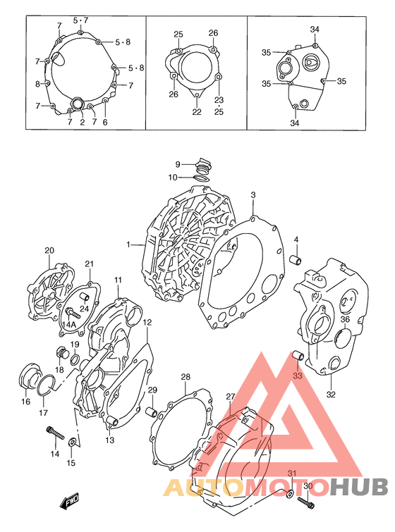 Crankcase cover ass`y  (v