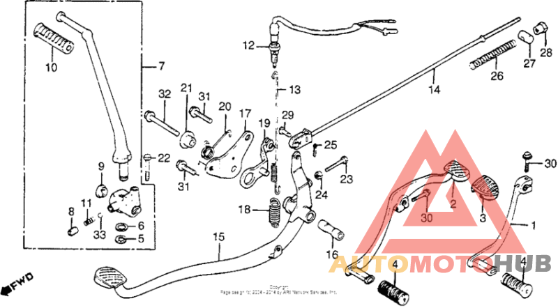 Cm400a pedals - change & brake + kick starter arm