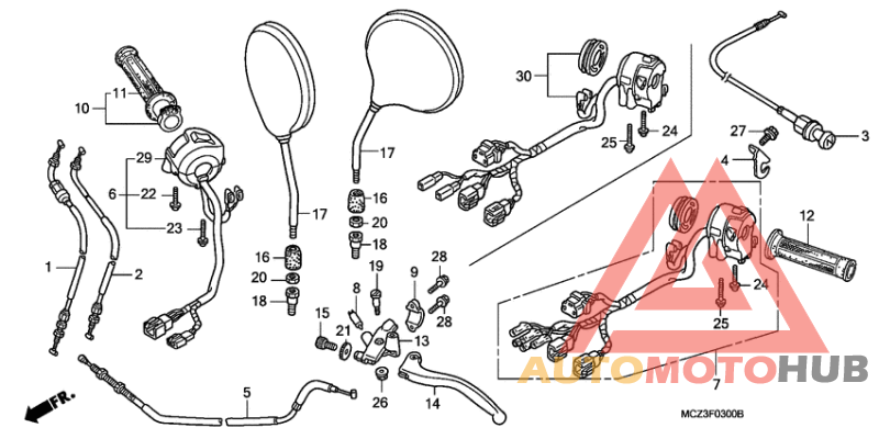 Handle lever/switch/cable