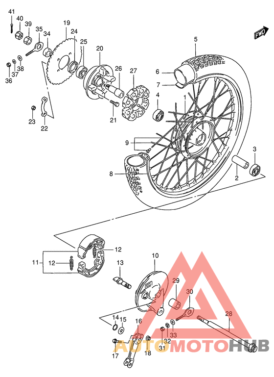 Rear wheel complete assy