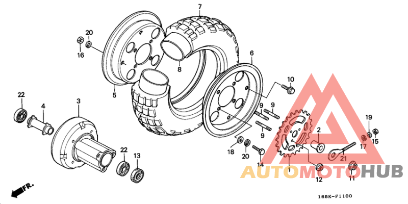 Rear wheel complete assy