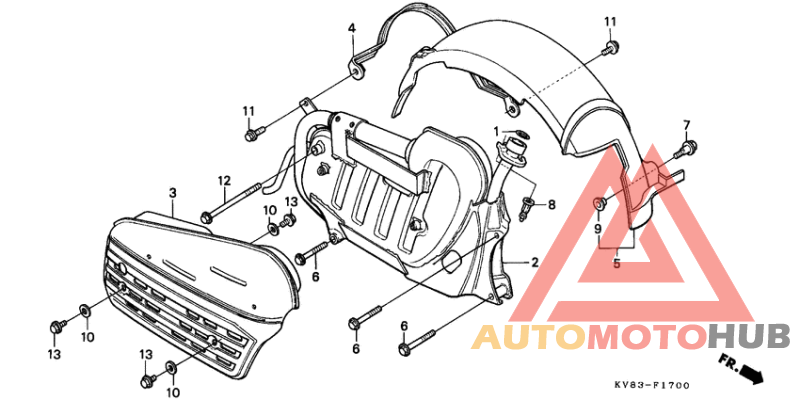 Rear fender/ exhaust muffler