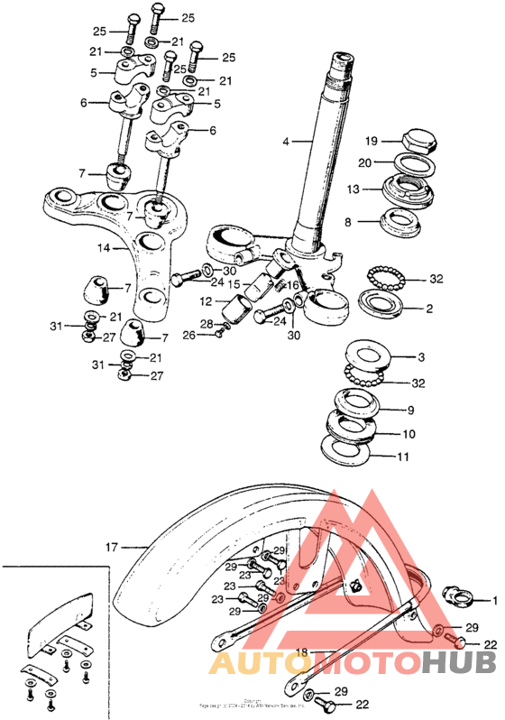 Ca175 steering stem + front fender