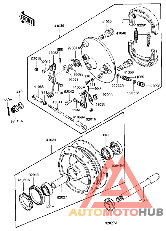 Front/hub brake