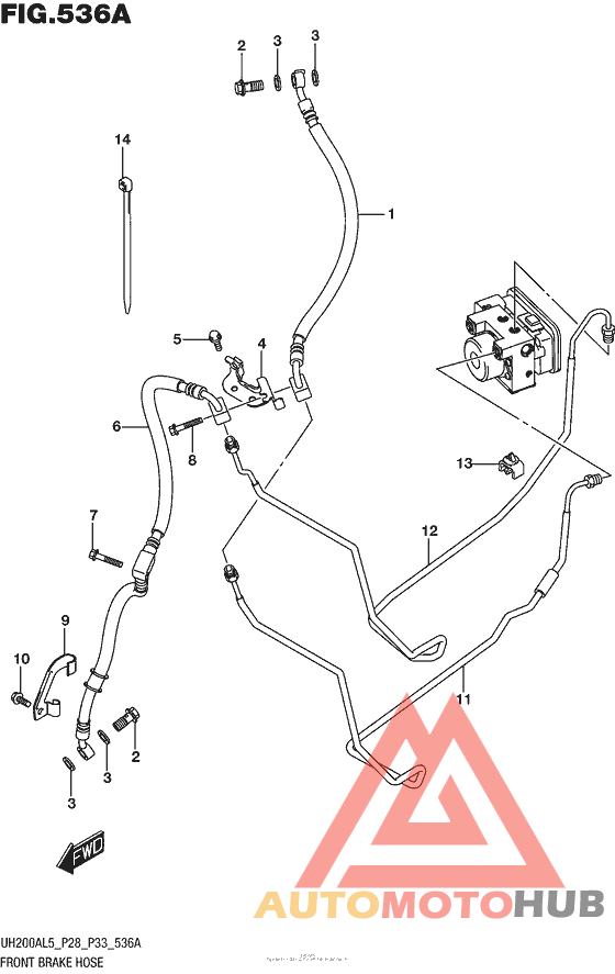 Front Brake Hose (Uh200Al5 P28)