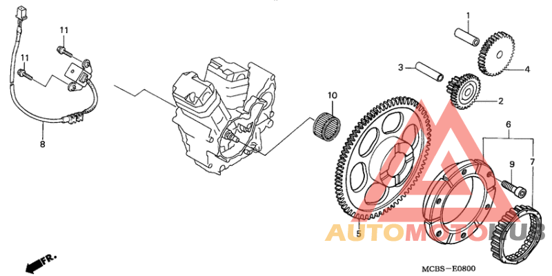 Pulse generator/ starting clutch