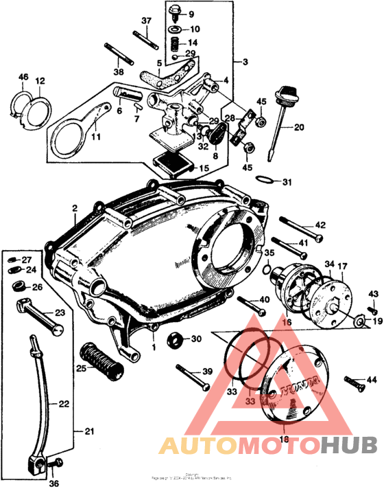 Right crankcase cover + oilpump