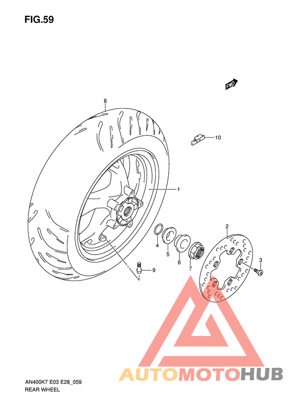 Rear wheel complete assy