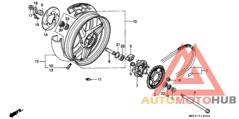 Rear wheel complete assy