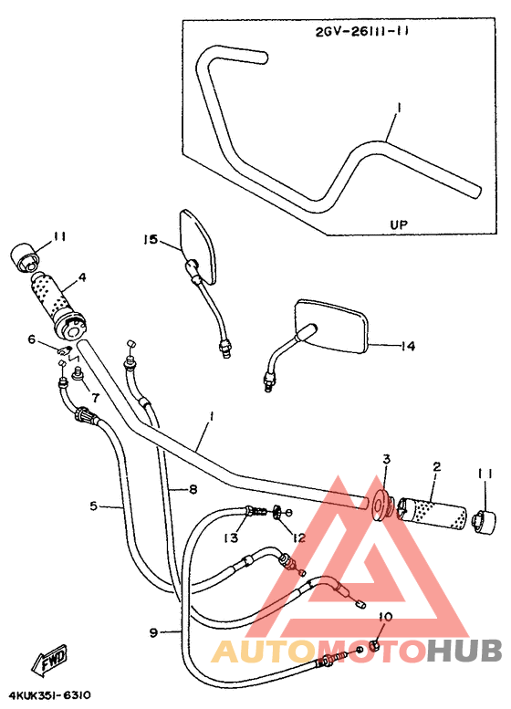 Steering handle. cable
