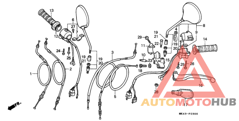 Handle lever/switch/cable