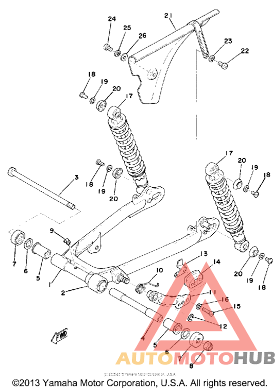 Rear arm - rear cushion - chain case