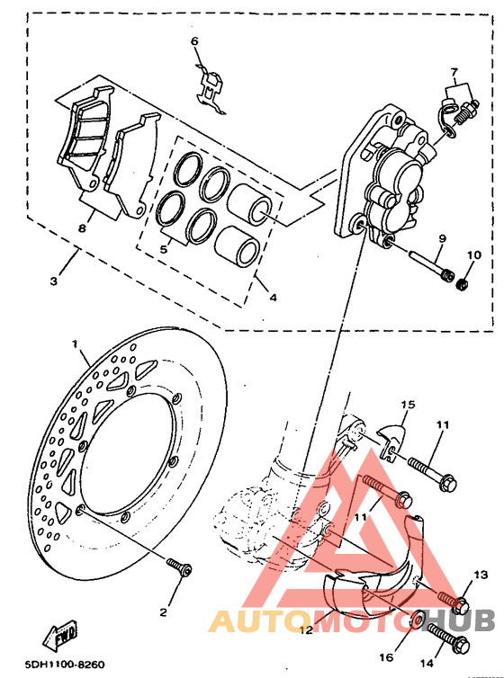 Front brake. caliper