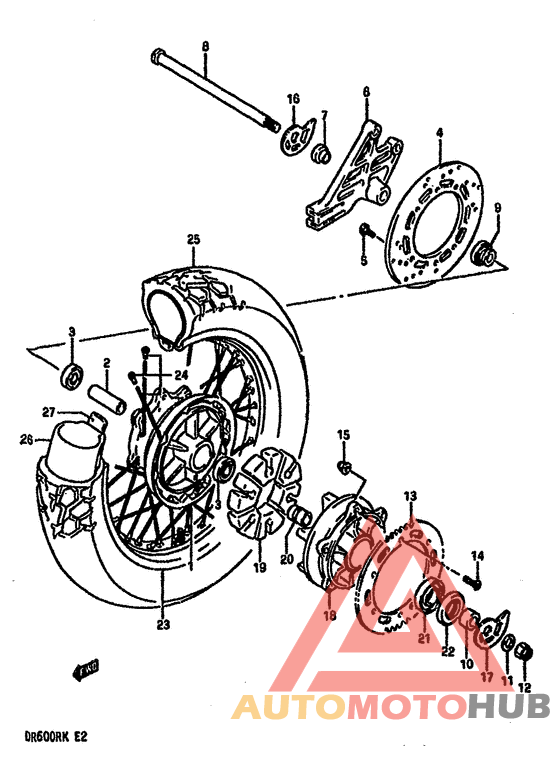 Rear wheel complete assy