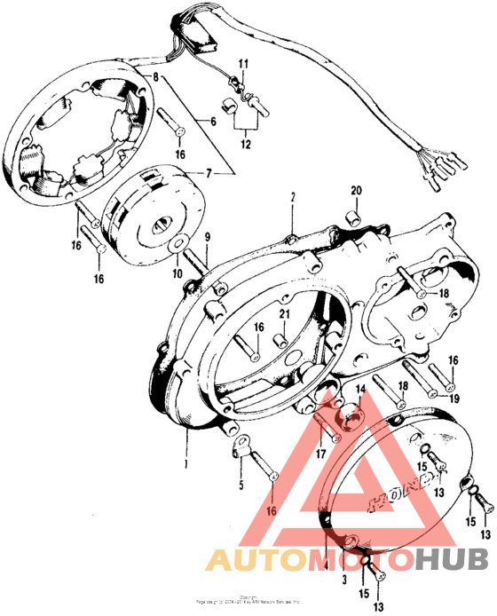 Left crankcase cover + alternator
