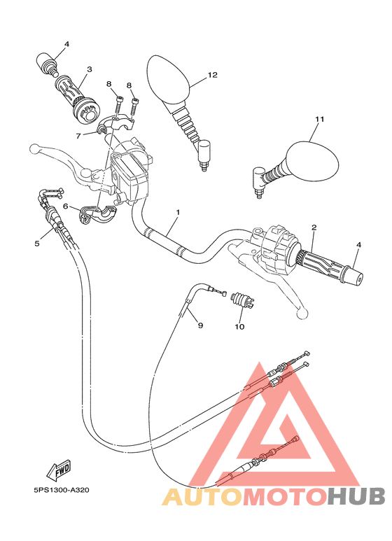 Steering handle. cable