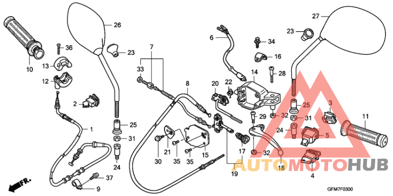 Handle lever/switch/cable