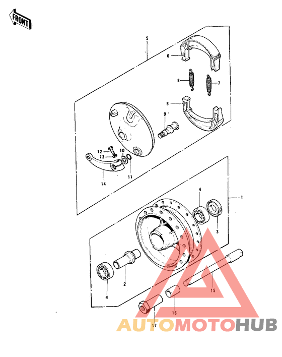 Front hub/brake