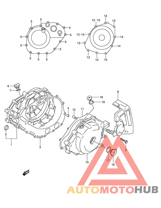 Crankcase cover ass`y  (v