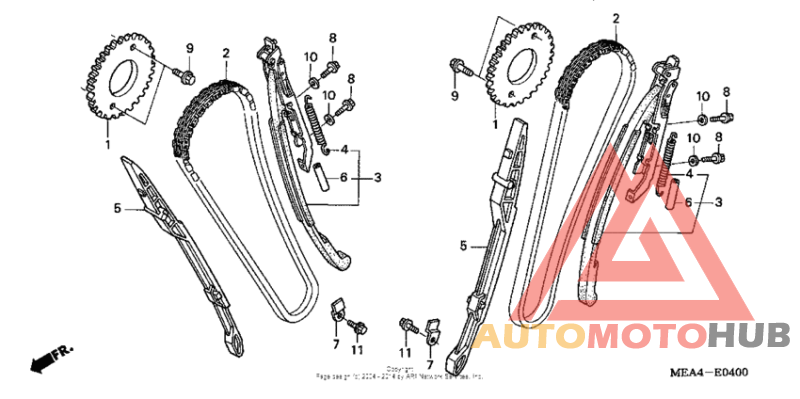 Cam chain + tensioner