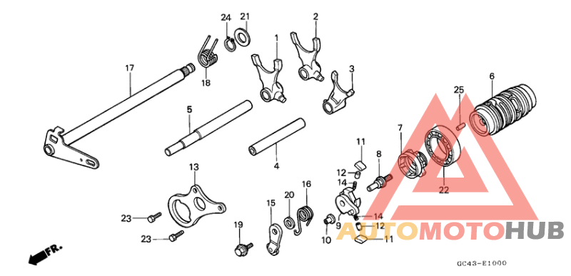 Shift drum/shift fork