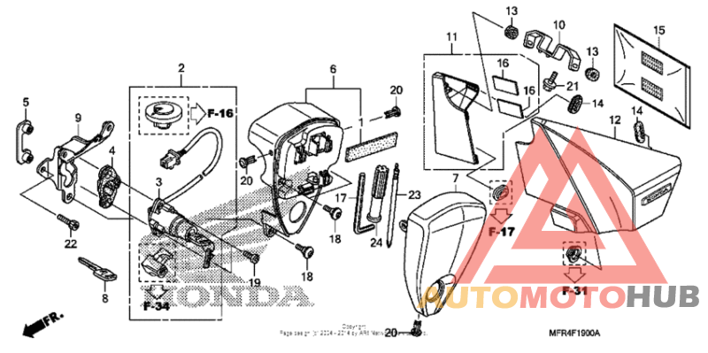 Side cover + tools + combination switch