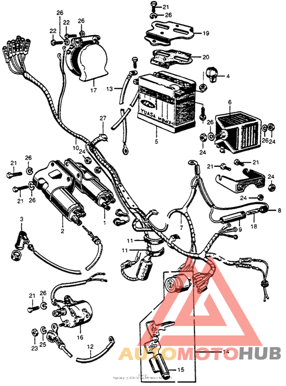 Wire harness + battery