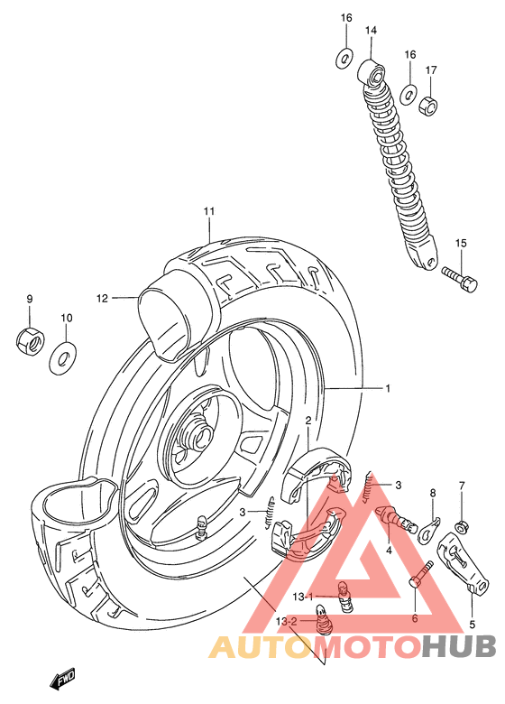 Rear wheel complete assy