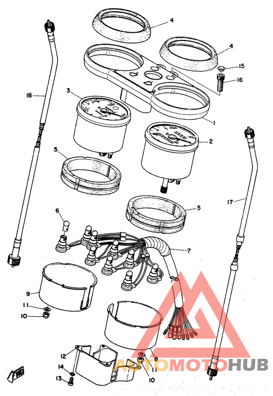 Speedometer. tachometer