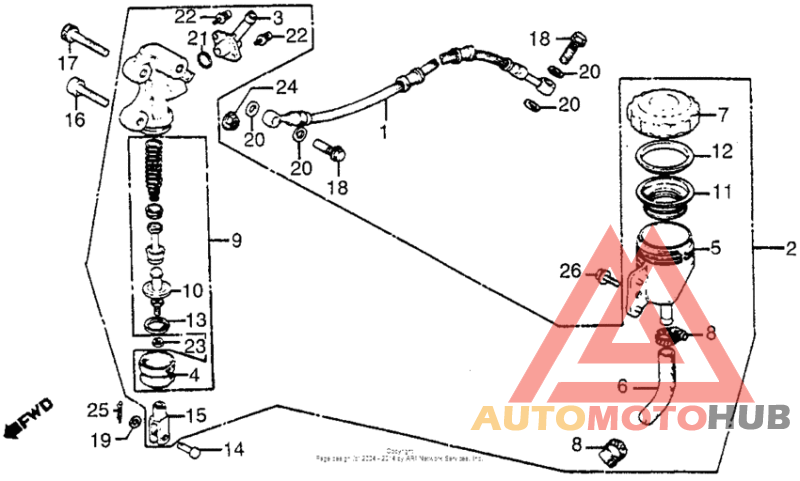 Rear brake master cyl.