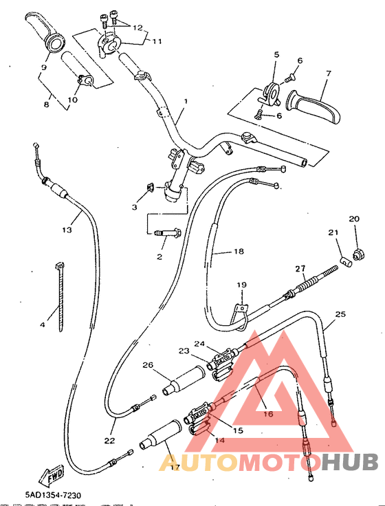 Steering handle. cable