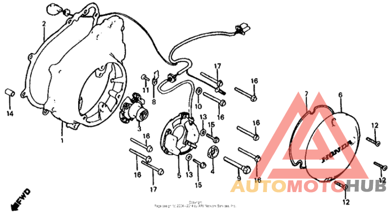 Left crankcase cover + advancer