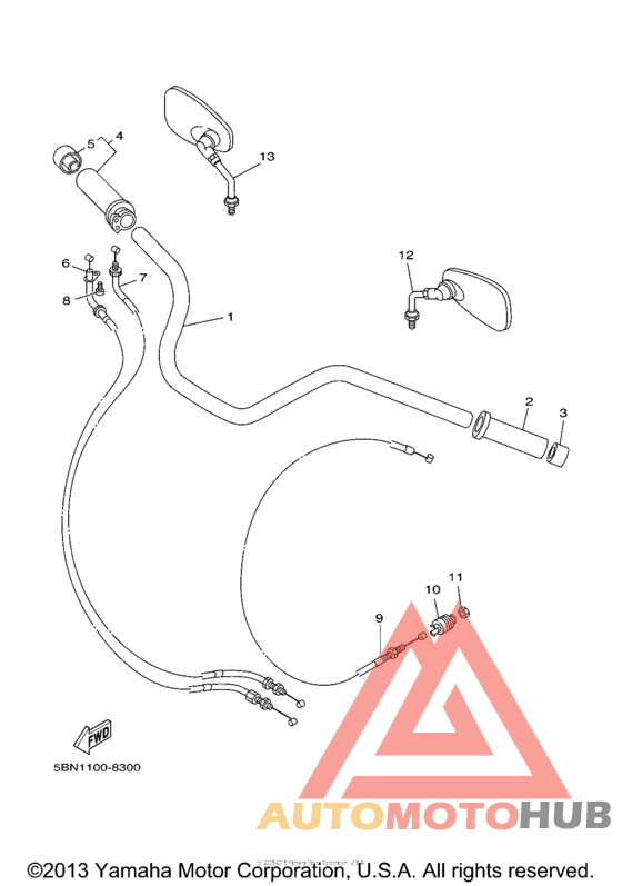 Steering handle  cable