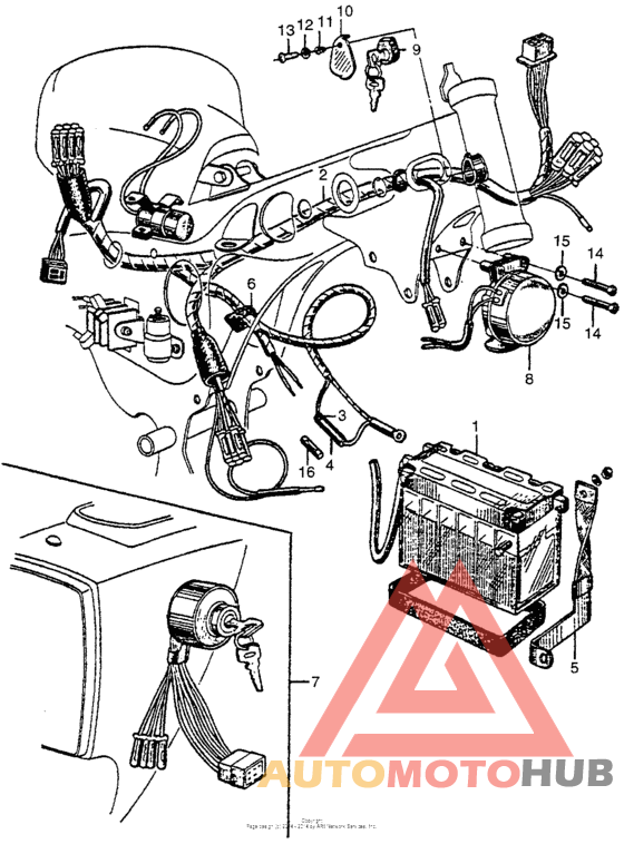 Wire harness + battery