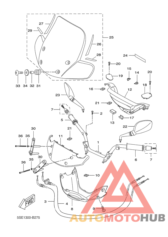 Steering handle & cable