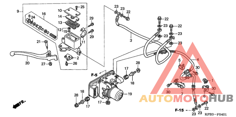 Fr. brake master cylinder /abs modulator